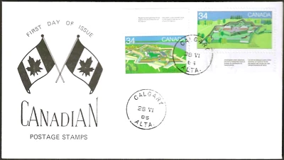 🍁Canada  #1051/1055    "CANADIAN FORTS"    Brand New 1985  Special Event Cachet - Image 1 of 2