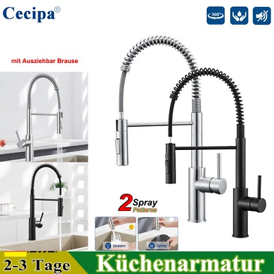 CECIPA MAX Küchenarmatur Ausziehbar Wasserhahn Einhand Spültischarmatur Küche Mischbatterie