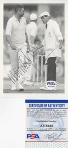 MERV HUGHES ICONIC AUSSIE FAST BOWLER SIGNED VINTAGE ON-FIELD PHOTO PSA - Picture 1 of 1