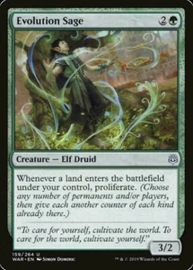 1x EVOLUTION SAGE - ELF DRUID - War of the Spark - MTG - Magic the Gathering - Picture 1 of 1