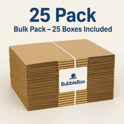 25 6x4x4 Kraft Shipping Boxes – Corrugated Cardboard Mailers RSC - Image 1 of 4