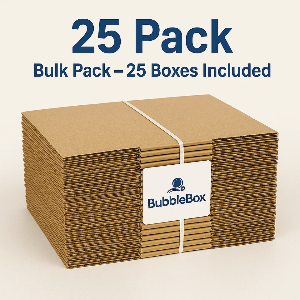 25 6x4x4 Kraft Shipping Boxes – Corrugated Cardboard Mailers RSC - Image 1 of 4