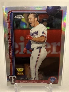 2025 Topps Chrome Wyatt Langford Refractor #68 Rookie Cup Rangers - Picture 1 of 4
