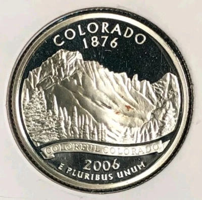 EE. UU. Moneda Plata 90% 2006 S Colorado Statehood Prueba Cuarto Foto 1 de 2