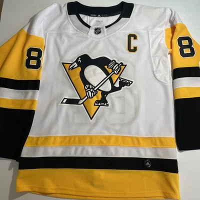 Camiseta deportiva blanca de visitante de Pittsburgh Penguins Sidney Crosby Adidas Climalite para hombre talla 52 Foto 1 de 4
