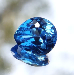 9.65 Ct Natural Santa Maria Blue Aquamarine Pear Cut Certified Loose Gemstone - Picture 1 of 9