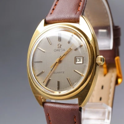 [N MINT] Vintage OMEGA Seamaster Cal.1370 Gold Push Crown Men's Qz Watch JP U669 - Image 1 of 4