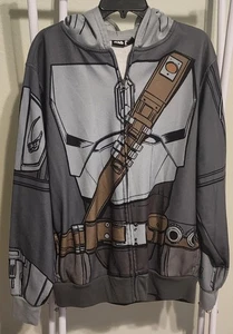 STAR WARS Mandalorian Hombres Sudadera con Capucha Máscara Cremallera Completa Chaqueta Talla L - Imagen 1 de 24
