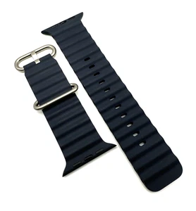Apple Watch Band (2024) 49mm Navy Ocean Band - Natural Titanium Finish - Photo 1 sur 1