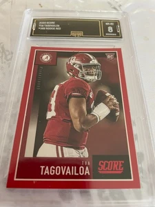 TUA TAGOVAILOA DOLPHINS 2020 SCORE RED ROOKIE RC # 369 GRADED 8 L@@@K - Picture 1 of 2