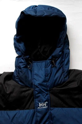 Helly Hansen men's hooded puffer jacket medium blue & black polyester LJKTC765 - Image 1 of 4