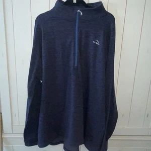 LL Bean Men's Adventure Grid Fleece Quarter-Zip Pullover 2XLT Gray Thumb Holes - Picture 1 of 8
