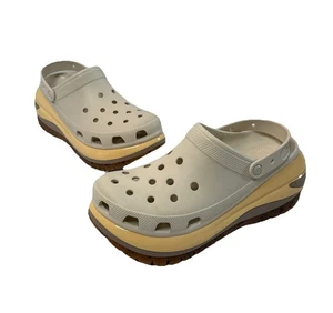 Crocs Mega Crush Clog Mens Size 13 Beige Platform Shoes Iconic Comfort Sandals - Picture 1 of 8