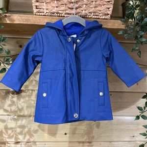 Chloe "Sample"  Blue Rain Coat With Hood 6 mths - Picture 1 of 3
