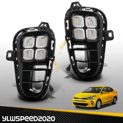 LED DRL Daytime Running Light Fog Lamp Fit For KIA Rio 2018-2020 - Image 1 of 4