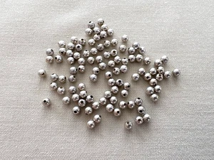 100 3 mm Sterling Silber Perlen nahtlos Neu aus altem Lagerbestand Schmuckzubehör - Bild 1 von 3