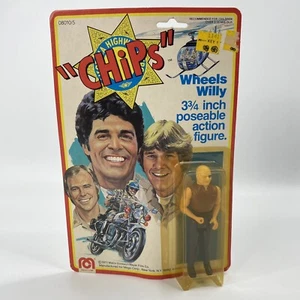 Vintage 1977 Mego Corp "CHIPS" WHEELS WILLY 3.75” Action Figure NEW On Card - Picture 1 of 15