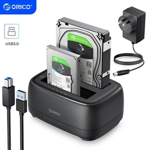 ORICO Hard Drive Docking Station Dual Bay USB 3.0 to SATA Offline HDD Case 40TB - Picture 1 of 13