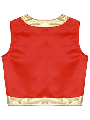 Kids Christmas Costume Vest Sleeveless Santa Elf Waistcoat for Performance - Image 1 of 4