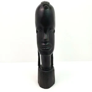 Vintage African Kenyan Head Hand Crafted Wooden 9 Inch Art Sculpture Statue - Picture 1 of 4