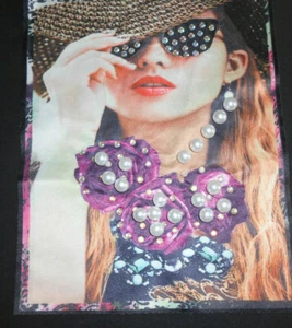 T-Shirt Aufnäher - Dame mit Brille - Gr. ca. H 25cm x B 18,5cm - Bild 1 von 1