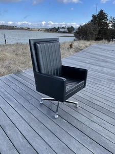 Milo Baughman for Thayer Coggin Executive Swivel Office Chair, Black Desk Chair - Picture 1 of 12