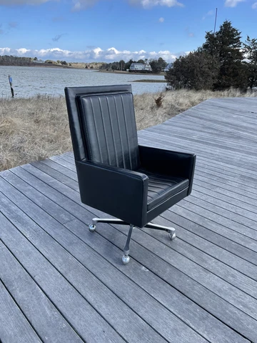 Milo Baughman for Thayer Coggin Executive Swivel Office Chair, Black Desk Chair Cover