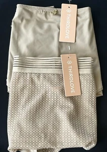 2 x Third Love Panties Underwear Womens L Nude High Waisted Brief Beige NWT - Picture 1 of 14