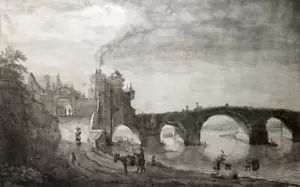 1764 Capitán William Baillie Grabado Grabado Vista Ciudad de Amboise en el Loira - Imagen 1 de 7