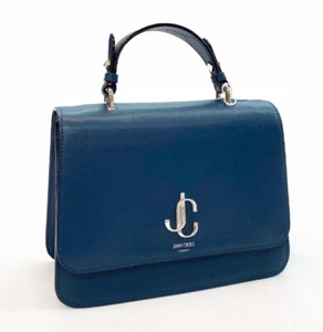 Neu mit Etikett Jimmy Choo hellkörnige Umhängetasche aus Leder mit oberem Griff, Ocean $ 1495 - Bild 1 von 6