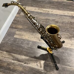 Vintage Buescher Aristocrat Alto Saxophone Hercules Stand And Strap No Reserve!