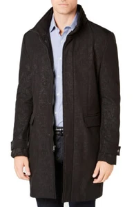 $395 New DKNY Mens Coat Black Dewitt Full Zip Rainwear Jacket Coat 38 Short - Picture 1 of 2