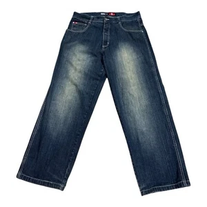 South Pole Wide Leg Jeans Men Size 34x29 Blue Denim Skateboarding Hip Hop Grunge - Picture 1 of 18