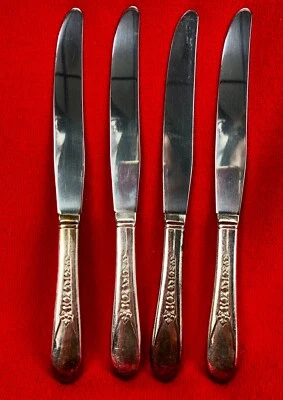 Cuchillos de mesa de cena WM Rogers Priscilla-Ladyann cubiertos cuchillo X4 Foto 1 de 3