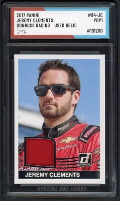 2017 PANINI #84-JC JEREMY CLEMENTS DONRUSS RACING - USED RELIC SOC POP1 - Image 1 of 2