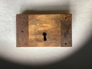 Antique wooden Oak Door Lock Reclamation lock Large 6” X 10” - Picture 1 of 5