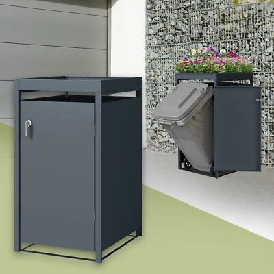 Abdeckhaube Einzelbox für Müll 68x80x124 cm 240 L anthrazit Mülleimer - Bild 1 von 4