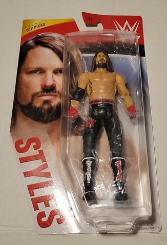 WWE AJ Styles Mattel Basic TOP PICKS 2019 MOC Nice! WWF WCW TNA AEW NEW Sealed Cover