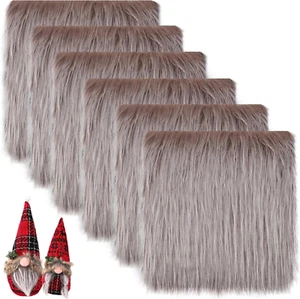 6 Pcs Faux Fur Fabric- 10 ×10 in Shaggy Fur Square Patches, Fluffy Warm Plush Fu - Picture 1 of 7