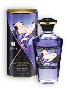 Warming Massage Oil Aphrodisiac Intimate Kisses 100ml Shunga +Pjur Lube Sachets - Picture 1 of 3