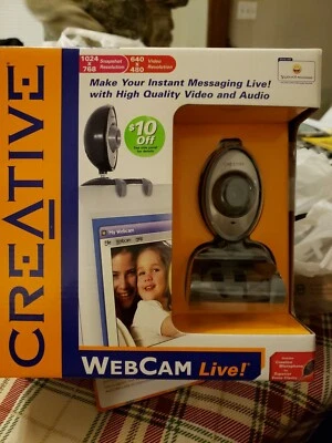 Creative Live WebCam VF0050 Camera with Clip Built In Microphone  - Image 1 of 3