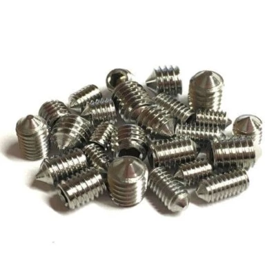 GWR FASTENERS M3 M4 M5 M6 A2 STAINLESS CONE POINT GRUB SCREWS - HEX SOCKET SET SCREW - DIN 914