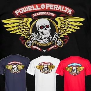 POWELL PERALTA Winged Ripper Skateboard Tee Shirt - BONES BRIGADE CLASSIC - Picture 1 of 11