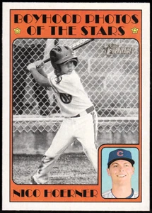 2021 Topps Heritage Base #147 Nico Hoerner Chicago Cubs Childhood Photos - Picture 1 of 2