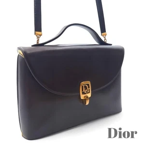 Christian Dior Hand bag 2way Leather Black Vintage Comes with a clasp From Japan - Picture 1 of 10