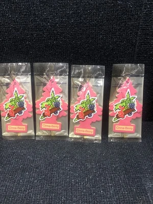 Lot 4 Little Trees Car Hanging Air Freshener Discontinued CINNA-BERRY - Image 1 of 4