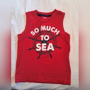 Gymboree boys size 4 red tank top shirt nautical line VGUC - Picture 1 of 4