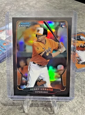 2013 Bowman Draft Chrome Black Refractor Baltimore #8 Henry Urrutia /35 (RC) - Image 1 of 2