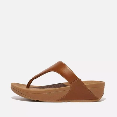 Sandalia regular FitFlop Lulu de cuero con puntera, bronceado claro, opciones de talla Foto 1 de 4