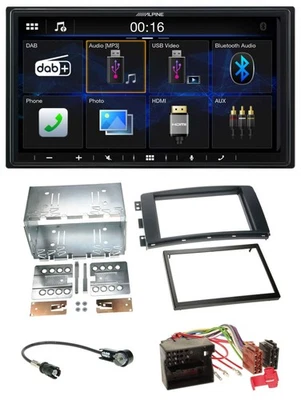Alpine Bluetooth 2DIN MP3 DAB USB Autoradio für Smart ForTwo 07-10 ForFour 04-06 - Bild 1 von 4